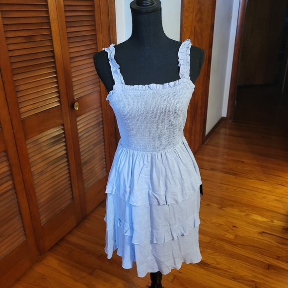 Lulus Dresses & Skirts - Lulu's Light Blue Tiered Mini Dress